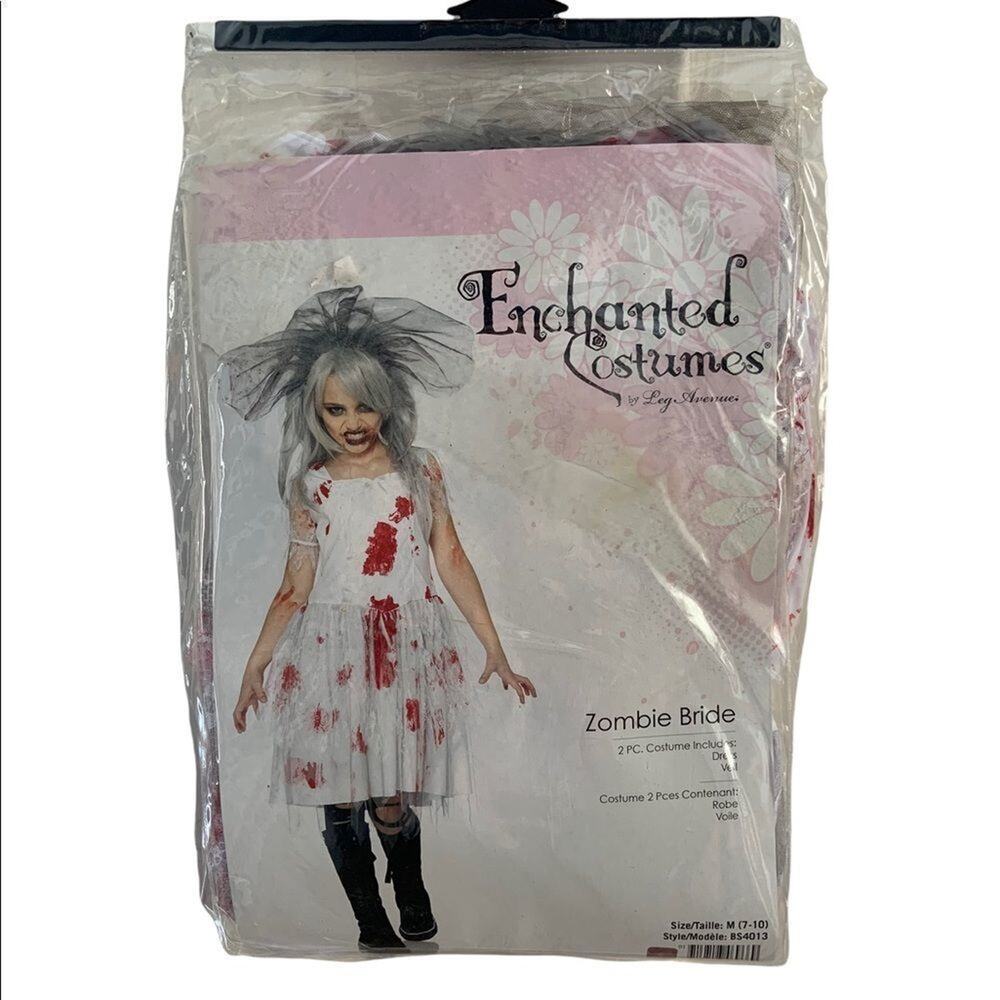 Zombie bride childrens girls Halloween costume new in bag! Sz 7-10.
